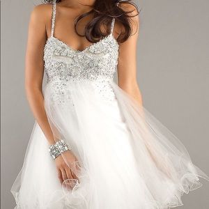 Tulle Short Embellished Dave & Johnny Prom Dress